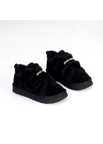 Жіночі зимові автоледі з натуральної замші та хутра, чорні, теплі, зручні, маломірять No Brand (365654944)