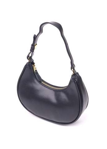 Сумка жіноча через плече шкіра хобо гладка 21288 Чорний Vintage (302008035)