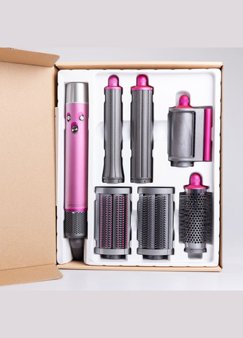 Мультистайлер для волос Airwrap Complete Long 6 насадок, розовый Smartx (325686429)