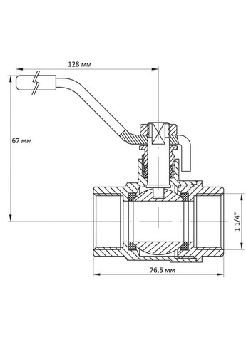 Кран кульовий 1 1/4" ГГР (KR.214) (KR0023) KOER (322006505)