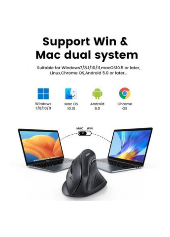 Мишка (25444) Ugreen MU008 Vertical Wireless Black (368562141)