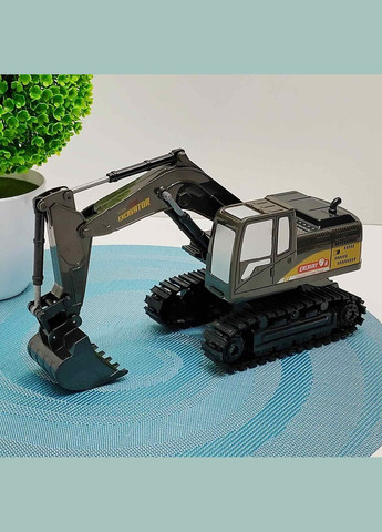Екскаватор гусеничний на радіокеруванні з підсвічуванням та звуком Чорний (700-C2) No Brand (302215483)