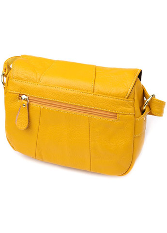 Сумка крос-боді через плече жіноча з натуральної шкіри Жовтий 38207 Vintage (355245215)