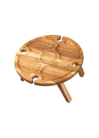 Винний круглий столик з дерева 35х35х18 см на ніжках BWR35018S LUGI (370800963)