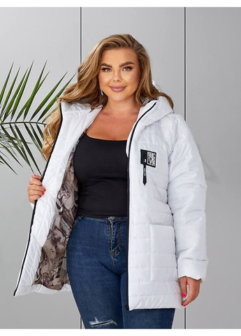 Біла куртка ботал плащівка стьобана синтепон 150 Україна