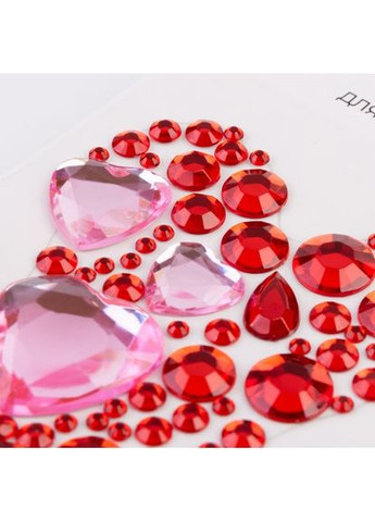 Стразы самоклеющиеся Сердце красное 743027 6х10 см Santi (367054986)