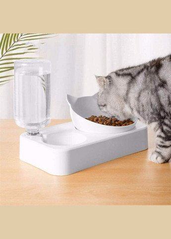 Миска для тварин Semi Animal Bowl 13см*24см*21см 500 мл, White з автоматичною поїлкою Semi Line (324608798)