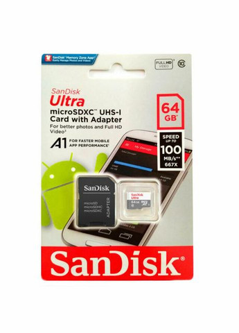 Карта пам'яті 64ГБ Class 10 microSDXC Ultra SDSQUNR064G-GN3MA SanDisk (316092827)