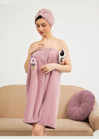 Женская чалма с полотенцем из микрофибры 80х140 (П4К-novo-f-sauna-011) No Brand (323160936)