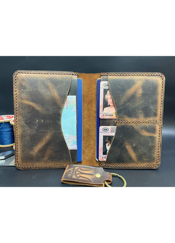 Портмоне для документов с гербом из натуральной кожи. Обложка для паспорта. Докхолдер Коричневый цвет No Brand (356508790)