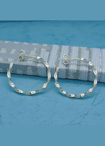 Срібні сережки пусети гвоздики "Вихор мінімум" коло круг No Brand (350667363)