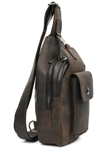 Сумка слінг через плече чоловіча шкіряна Коричневий 35676 TARWA (334285433)