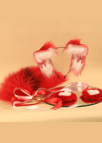 Набір Лисичка, 3 предмети (вушка, пестіси, анальний хвіст) Lockink (306441766)