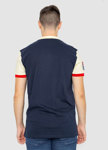 Темно-синяя поло мужское с принтом темно-синее размер l (sku_247r317) с коротким рукавом No Brand