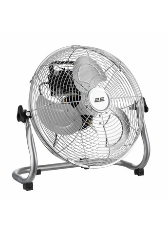Вентилятор підлоговий професійний, 30см, 60Вт, кнопки, двигун мідь 100%, срібний 2E (360403022)
