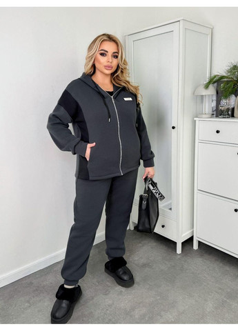 Теплий повсякденний костюм оверсайз з лампасами, повномірний Sofia 62 (365838545)