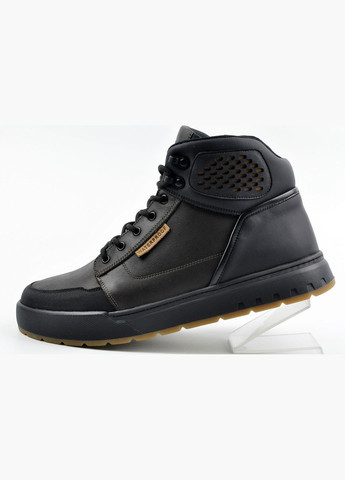 Коричневые зимние кожаные термо ботинки Bumer