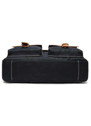 Сумка-портфель мужская текстильная с кожаными вставками 20002 Черная Vintage (329147843)