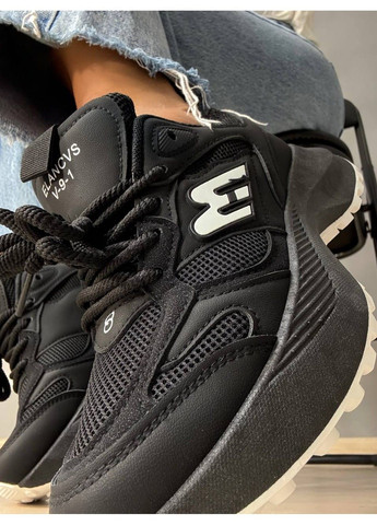 Кросівки жіночі Violeta 136-33 комбіновані на високій підошві чорні No Brand чорні всесезони (355021817)