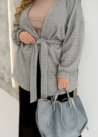 Серый демисезонный кардиган No Brand