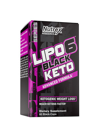 Жиросжигатель Lipo-6 Black Keto, 60 капсул Nutrex Research (293420210)