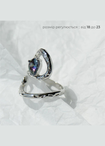 Серебряное колечко с блестящим камнем фэнтезийный завиток змея причудливый стиль унисекс асимметричное кольцо латунь необычное No Brand (331155371)