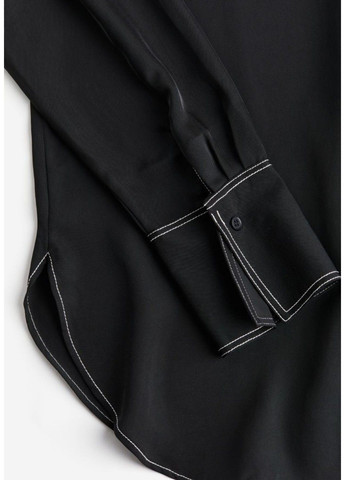 Жіноча сорочка з контрастною стрічкою Н&М (57369) XS Чорна H&M (296035586)