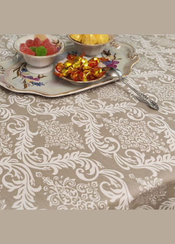 Скатерть на овальный стол с тефлоновой водоотталкивающей пропиткой в классическом стиле "Ажур" 120х160 Maystat (305390295)