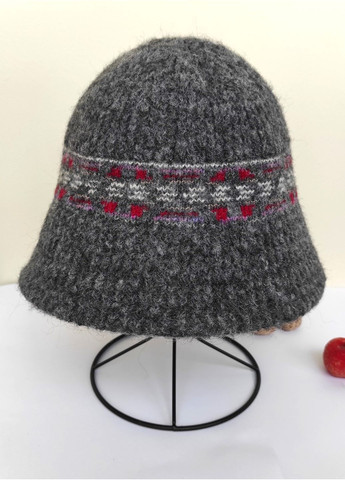 В'язана Зимова Шапка Тепла Панама Вовняний Капелюх для Жінок у Ретро Стилі з Орнаментом 55-59 см No Brand в'язана шапка панама (365301164)