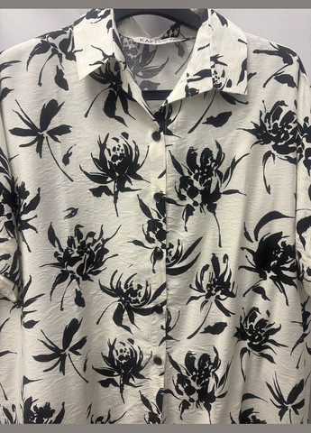 Костюм женский белый с черными цветами MKKS3232-2 KAPTSOVA (341530562)