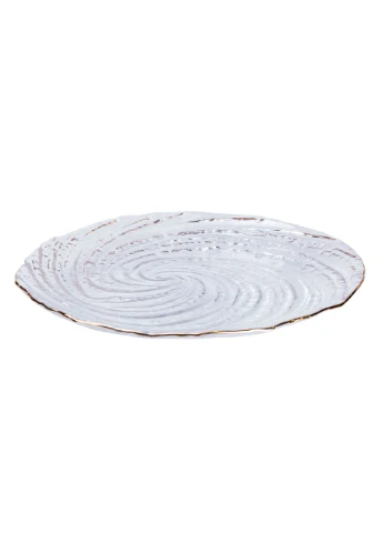 Десертна тарілка Ø18 см із золотим обідком прозора HP4144 (A-032429) TS Kitchen (381495656)