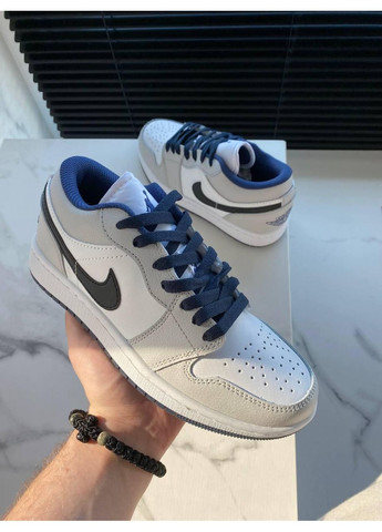 Серые демисезонные кроссовки мужские nike air jordan retro 1 low grey white blue найк аир джордан No Brand
