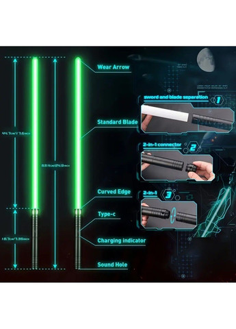 Игрушечный светящийся LED лазерный меч 2 в 1 джедаи ситхи звёздные войны No Brand (331172707)