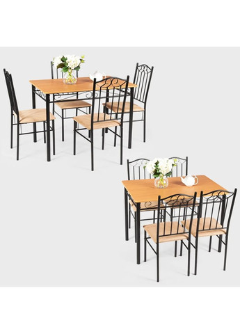 Комплект меблів Sofi стіл і 4 м'яких стільці Costway (362028101)