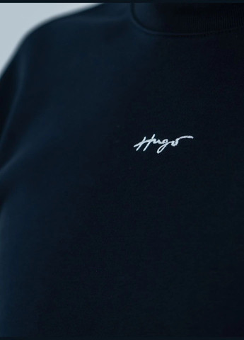 Темно-синій світшот чоловічий Hugo Boss логотип вишивка (304053581)