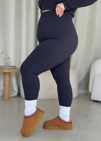 Теплі зимние лосини с високою посадкою в рубчик на флісі пояс на резинці (солоха в подарунок) Merlini Труа (303946462)