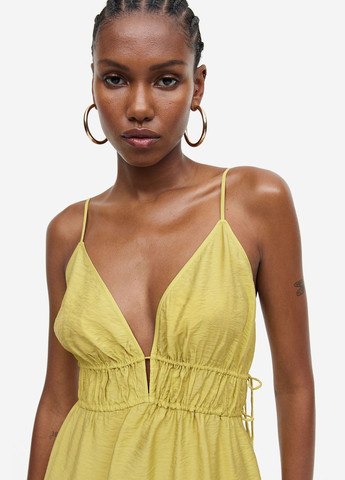 Гірчична повсякденний плаття, сукня H&M однотонна