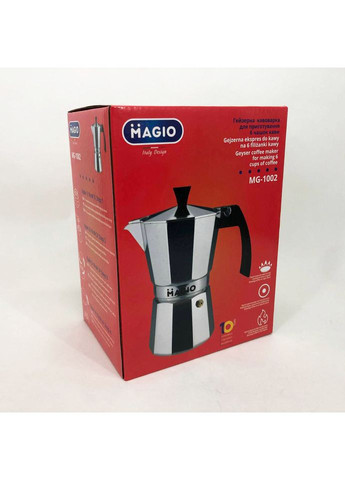 Кофеварка для плиты Magio MG-1002 300 мл, Кофеварка гейзерная для электрической плиты, Гейзер OG-223 для кофе Unique (352770254)
