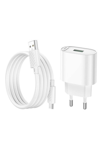 Зарядное для гаджетов C109A Fighter single port QC3.0 charger set(Micro) White Hoco (367724160)