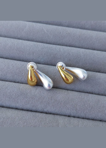 Сережки жіночі джекети золотий з срібним DeKolie (294837961)