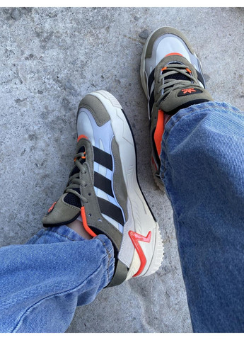 Серые демисезонные кроссовки мужские adidas niteball ii orbit green orange адидас найтбол No Brand