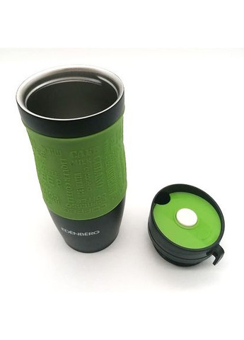 Термокружка EB-624 380 мл Термос чашка Нержавеющая сталь с силиконовым нескользящим держателем Edenberg (360544311)