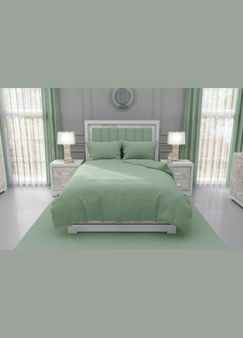 Микрофибровое постельное белье однотонное Евро 200x220 см Оливковое (М-P-0150-02) No Brand (348094805)