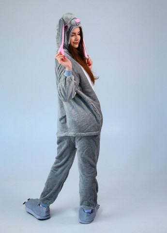 Кігурумі піжама кролик жіноча сірий плюшеве затишне тепле Lalapka (363975893)