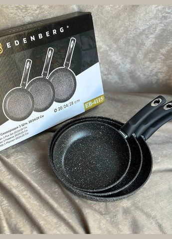 Набор сковородок с антипригарным покрытием EB-4115 3 сковородки 20/24/28см Edenberg (311668164)
