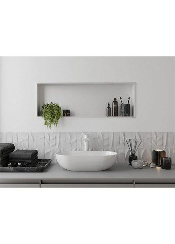 Полиця до ванної кімнати металева горизонтальна біла Nett YW-92 (352261598)