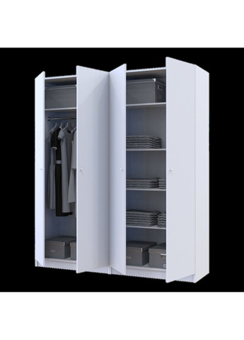Комплект шаф для одягу з полицями Промо (2 шт.) 180х48х204 см Білий (DRS-011464) Doros (361443807)