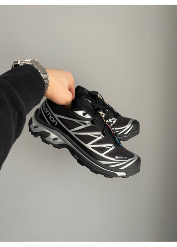 Чорні Осінні кросівки чоловічі salomon xt-6 adv gore-tex black silver | саломон хт-6 чорні No Brand