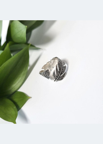 Серебряное широкое кольцо без камней Перо 16.5 размер черненное серебро 925 пробы 81061 3.73г Nobrand (363969233)