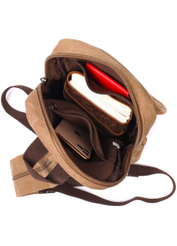 Практичний рюкзак для чоловіків із щільного текстилю 22183 Коричневий Vintage (328449869)